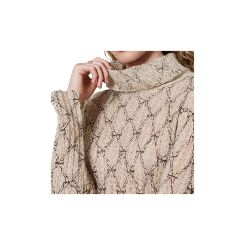 Twinset Roll neck Printed Sweater-4