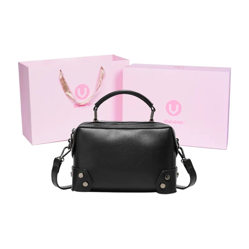 ZAVC PU One Shoulder Handbag Women's Black/Rose Red/Brown/Earth Yellow-0