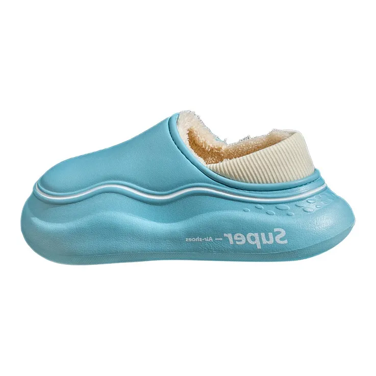 Shangheng Platform Cotton Slipper With Shoe Bag Heel, Slip on, Home Use, Autumn Winter, Indoor-2