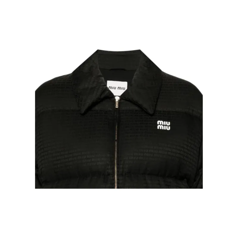 MIU MIU Collared Zip Up Puffer Jacket-5