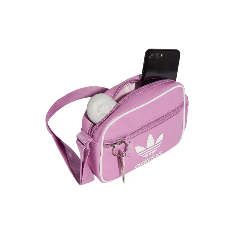 Adidas Originals ADICOLOR CLASSICS Polyurethane Shoulder Bag, Crossbody Bag Mini Unisex Pink Purple-3
