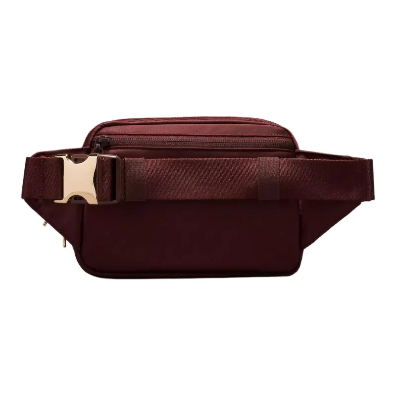Lululemon Nylon One Shoulder Crossbody Fanny Pack Large Size Women's Garnet With Rose Gold Accents-2