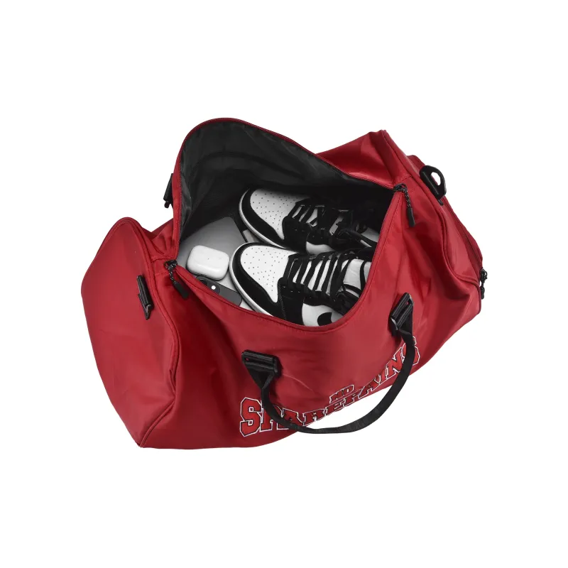 Spare No Pains. Polyester Shoulder Bag, Gym Bag, Crossbody Bag, Handbag, Luggage Bag Unisex Burgundy-2