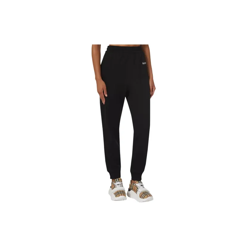 Burberry Embroidered Logo Tapered Track Pants Black-3
