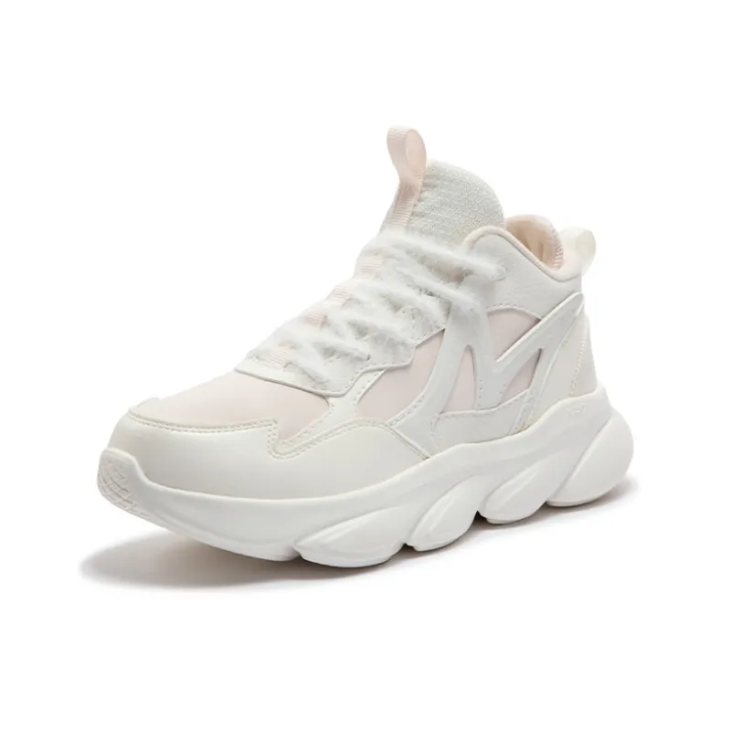 361° Anti-Slip And Wear-Resistant Warm Low-Top Casual Running Shoes Women's White Pink-1