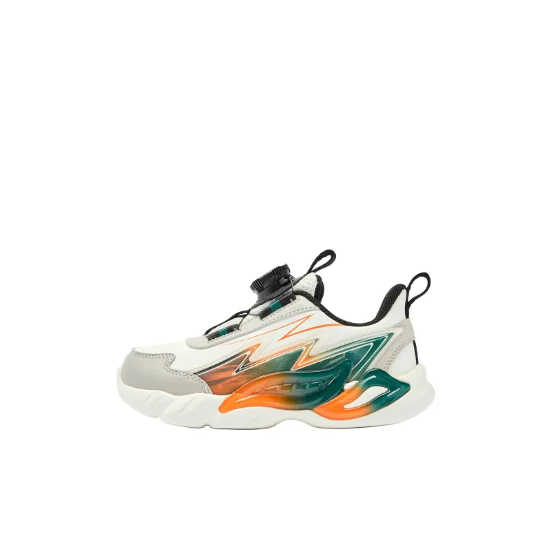 QIAODAN Slip Resistant Cushioning Low Top Kids Lifestyle Shoes White Green Children Aged 3 7 Years Old-0