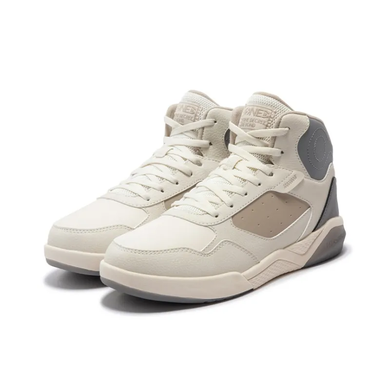 361° Winter Syndrome Warm Anti Slip And Wear Resistant High Top Skateboard Shoes Women's Beige Gray-2