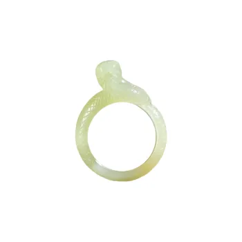 Jade Charm Yao Hetian Jade Rings White Jade/Pale Greenish White Jade Unisex