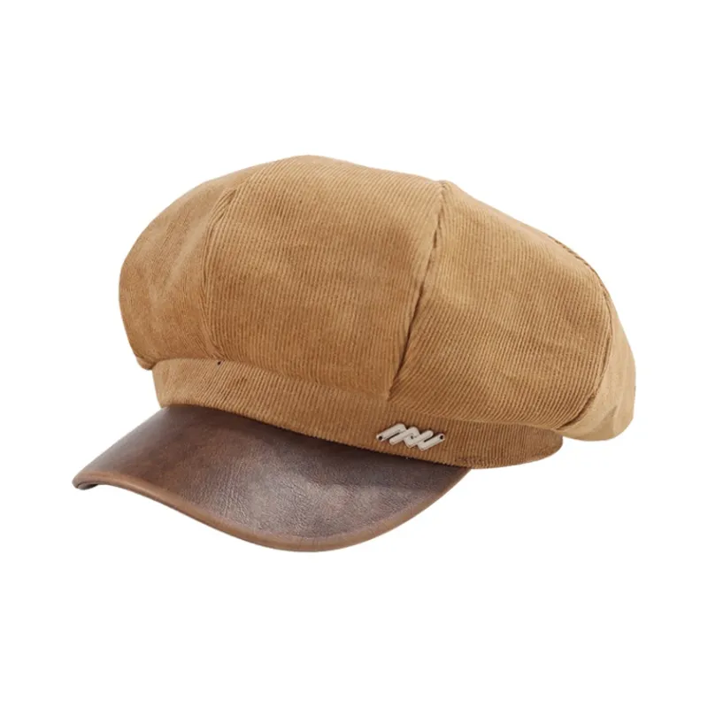 CARDANRO Corduroy Berets Women's-1