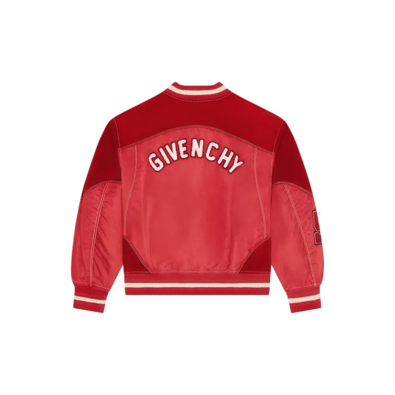Givenchy Bi Material Oversized Varsity Jacket 'Red Cherry'-1