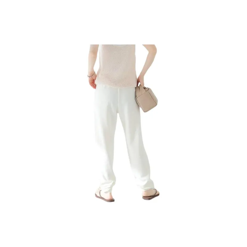 PLAGE Knitted Sports Pants Women's White-1
