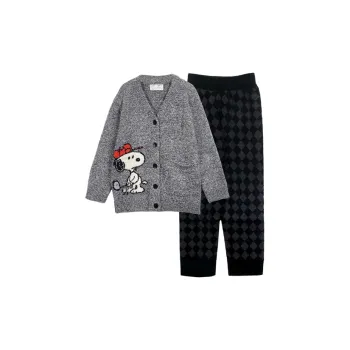 Beiyan x SNOPPY Pajama Set Men's Heather Gray
