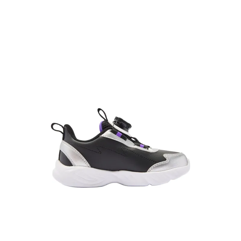 QIAODAN Slip Resistant Cushioning Low Top Kids Lifestyle Shoes Black Purple Children Aged 3 7 Years Old-1