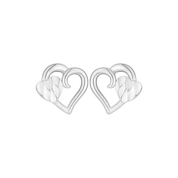 P&N S999 Fine Silver Stud Earrings Women's Silver White