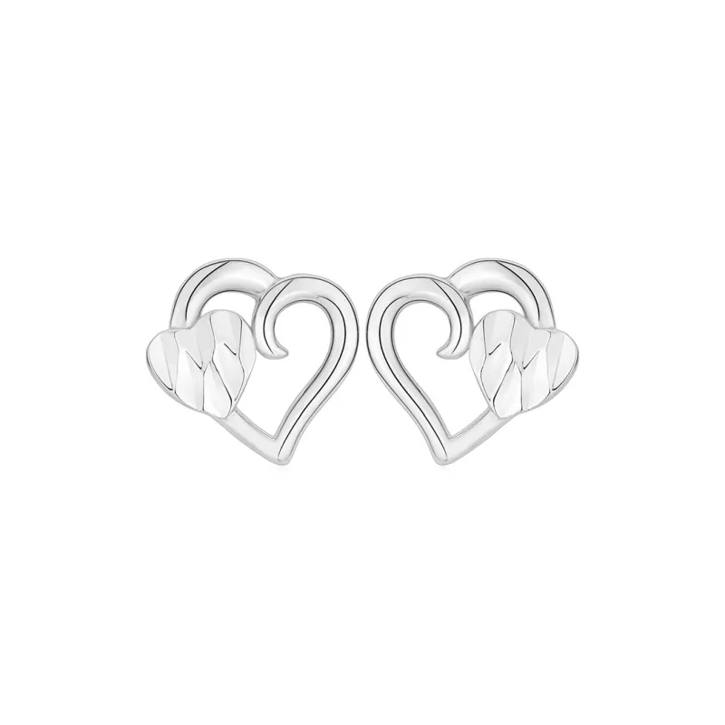 P&N S999 Fine Silver Stud Earrings Women's Silver White-0