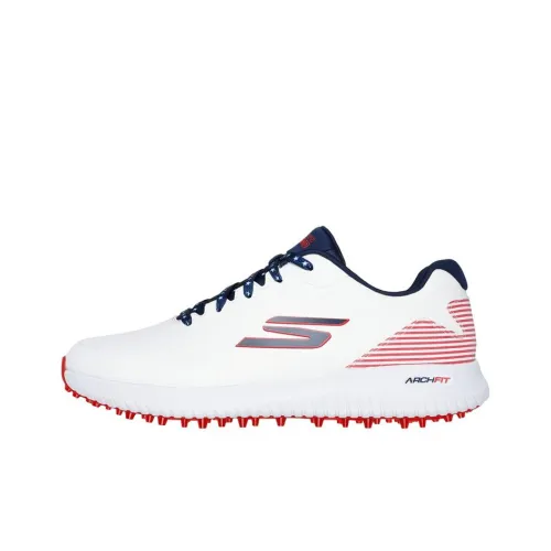 Skechers Arch Fit Wear-Resistant Water-Resistant Support Low-Top Golf Shoes Men
s White Red