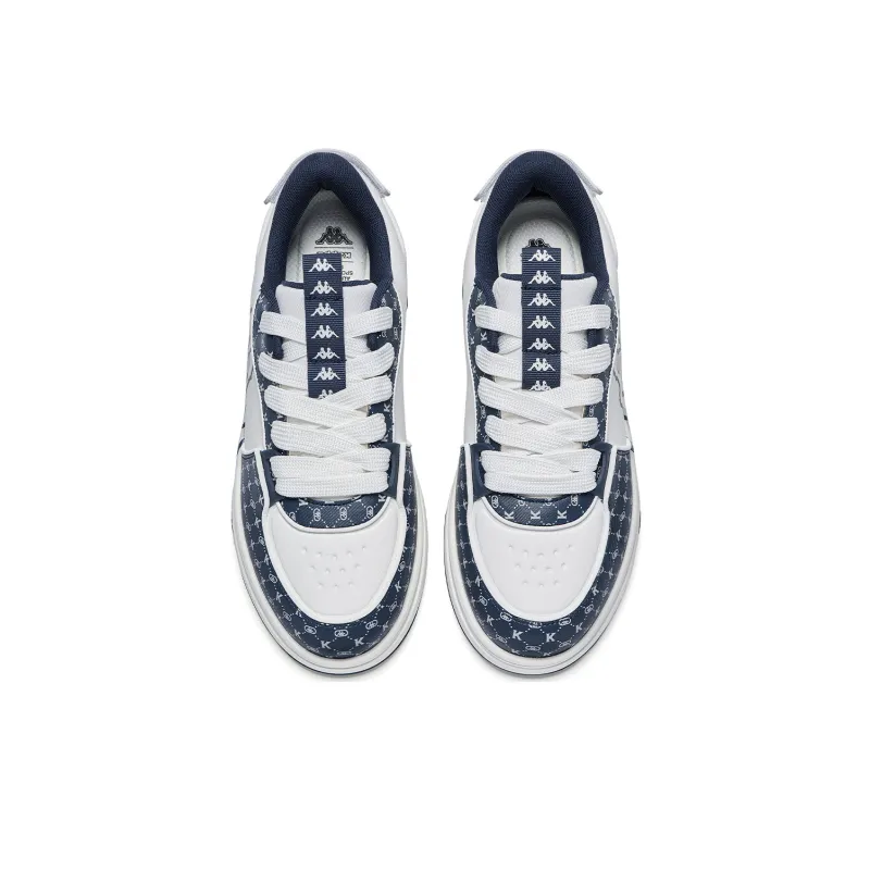 Kappa Back to Back Slip Resistant Low Top Skateboard Shoes Unisex White Blue-3