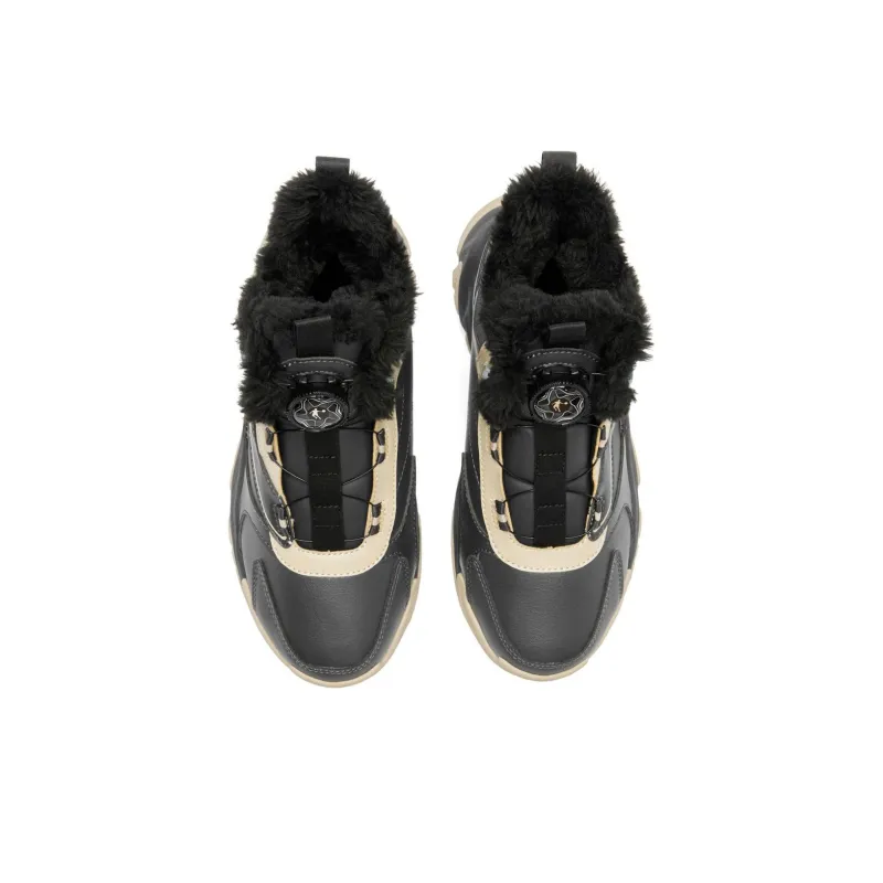 QIAODAN Crampons 3.0 Slip Resistant, Abrasion Resistant, Thermal High Top Kids Lifestyle Shoes Black Gray Teenagers-3