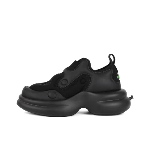 ZERO COSMOS Breathable Height Increase Low Top Chunky Sneakers Unisex Black
