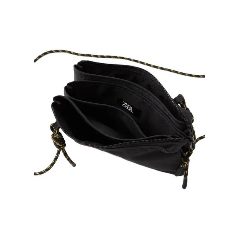 ZARA Polyamide Nylon Shoulder Bag Crossbody Bag Regular Unisex Black-3