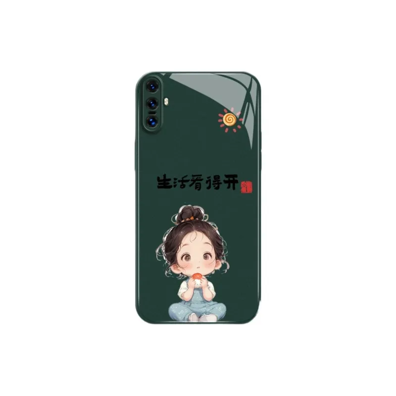 PHILIPS Glass Material Phone Cases Compatibility With Vivo X Collection Lacquered Metal Cartoon Pattern Cute Playful-2