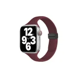 Small Round Pendant Silicone with Foldable Magnetic Clasp, Burgundy