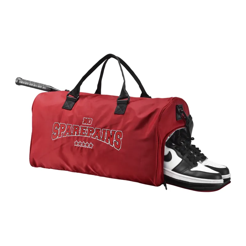 Spare No Pains. Polyester Shoulder Bag, Gym Bag, Crossbody Bag, Handbag, Luggage Bag Unisex Burgundy-1