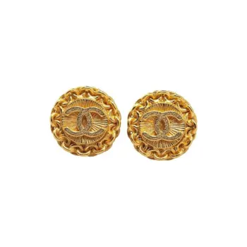 CHANEL 1995 Cc Logo Clip on Earrings