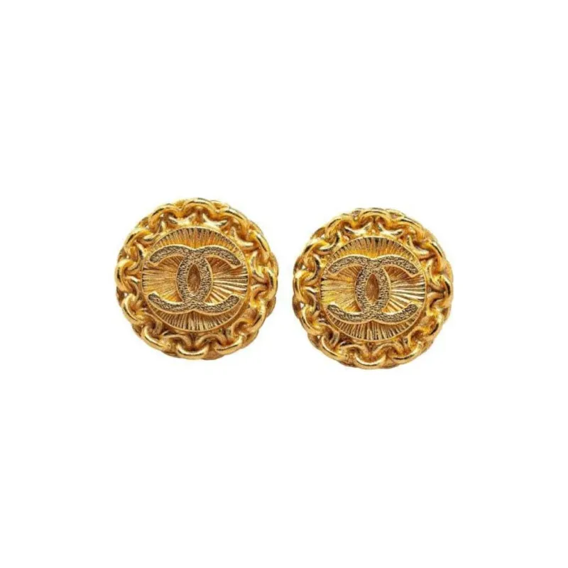 CHANEL 1995 Cc Logo Clip on Earrings-0