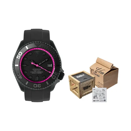 VENCREW Radar[Macho Pink] Automatic Mechanical Movement Watch Unisex Black Dial