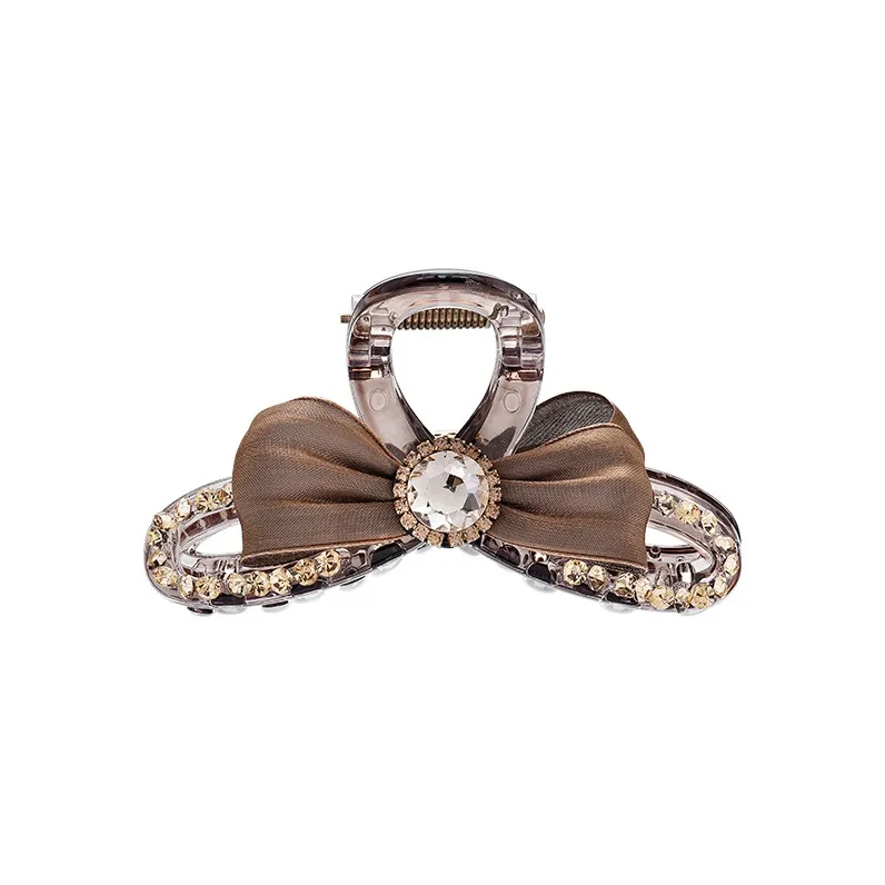 ROYALSASA Silk Chiffon, Faux Crystal, Acrylic Claw Clip Claw Clip Women's-2