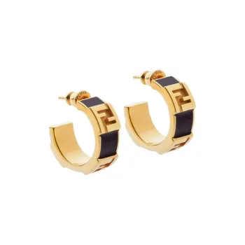 FENDI Brass Earrings Women's Black