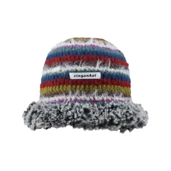 PISHUSHU Wool Beanies Women's Rainbow