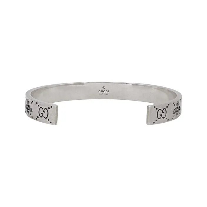 GUCCI Gg And Bee Engraved Cuff Bracelet-1