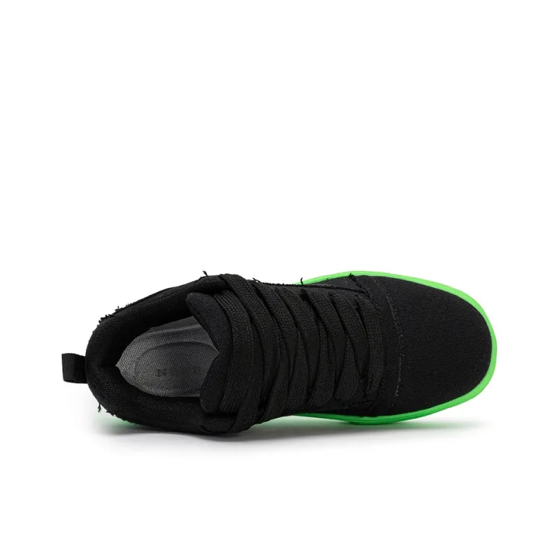 N6K8 Anti Slip Wear Resistant Low Top Skateboard Shoes Unisex Neon Green Black-5