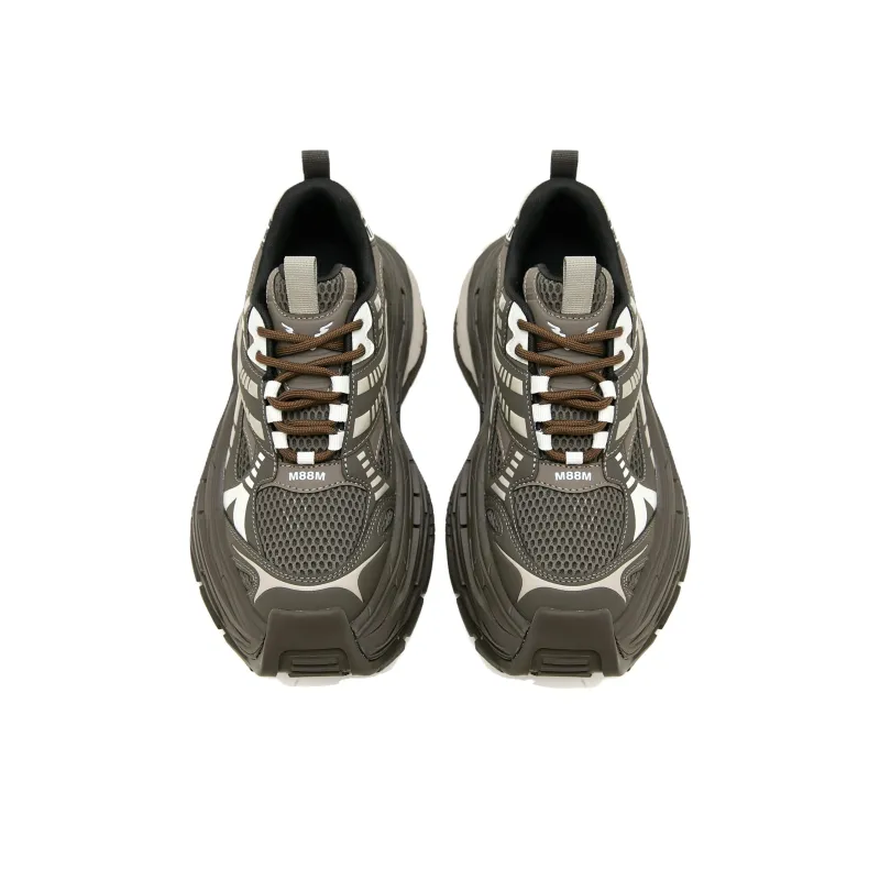 M88M Cushioning Anti Slip And Wear Resistant Low Top Chunky Sneakers Unisex Brown/Beige-3