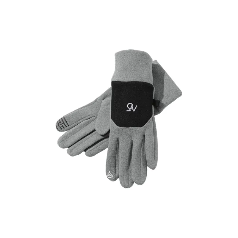 15 MINS Polyester Elastane Knit Gloves Women's Black Dark Gray Khaki Pink-7
