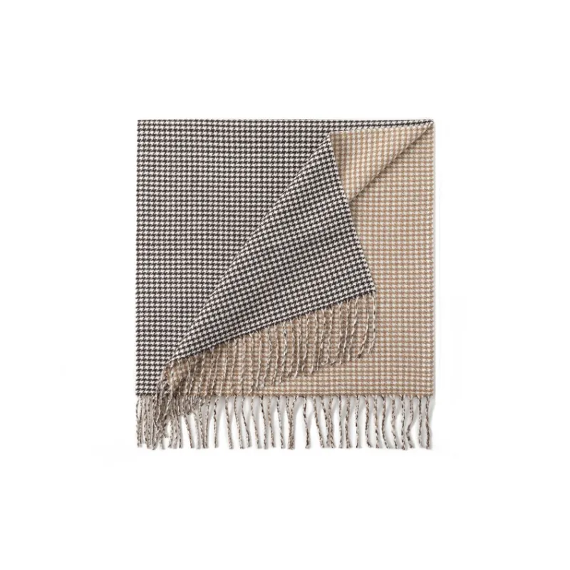 FREE RABBITⅡ British Versatile Warm Shawl Double Sided Fringe Plaid Scarf Unisex-3