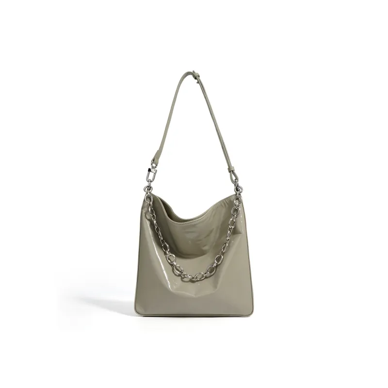 NIUMJ Top Grain Cow Leather Shoulder Bag Regular Women's Star Diamond Black/Snow Cyan-3