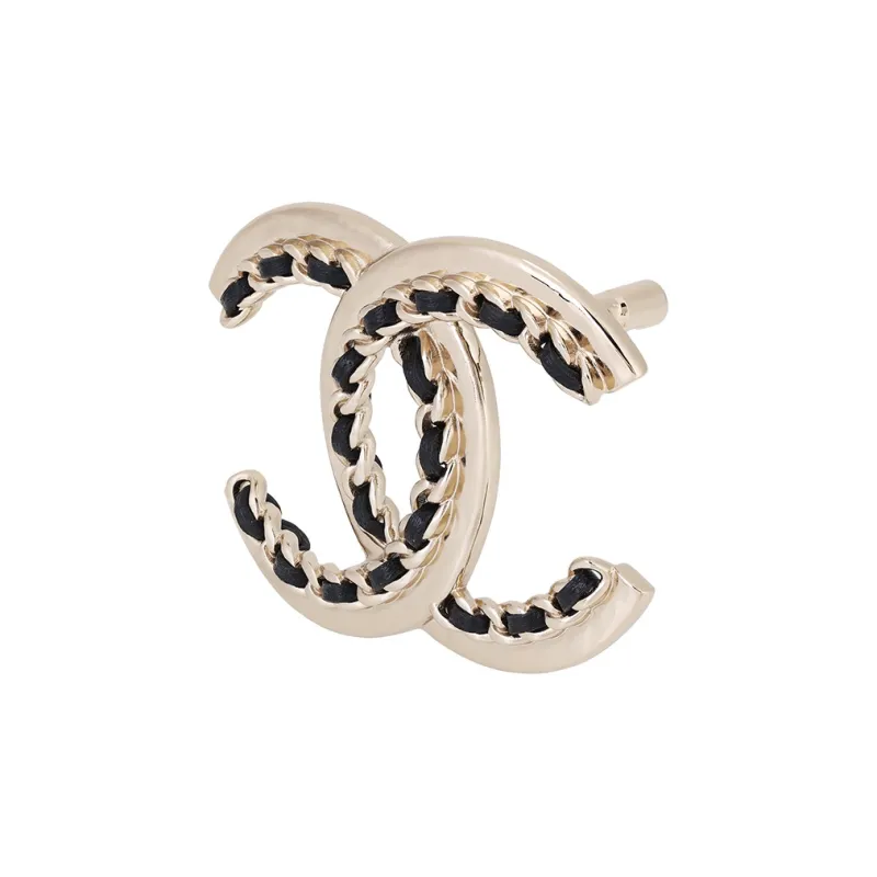 CHANEL Brooches Women's Black Gold-2