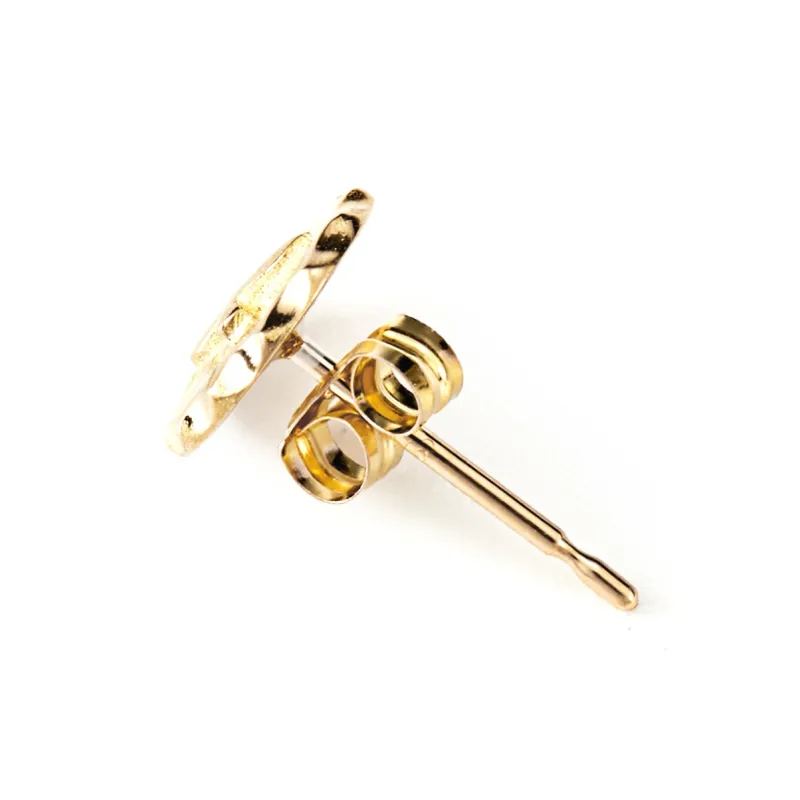 GOD SUNS 18K Gold Stud Earrings Unisex-2