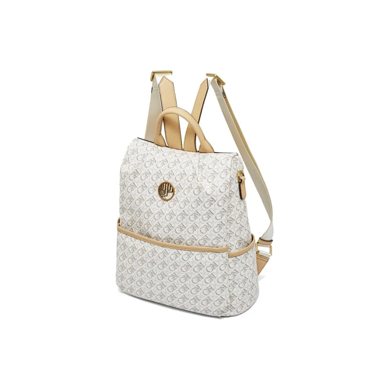 Geshiman PVC Backpack Regular Unisex Coffee/Ecru-8