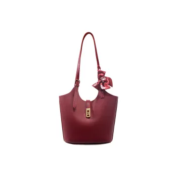 PAYOT Microfiber Synthetic Leather Tote Bag Shopping Bag Crossbody One Shoulder Handbags Large Size Women's Burgundy