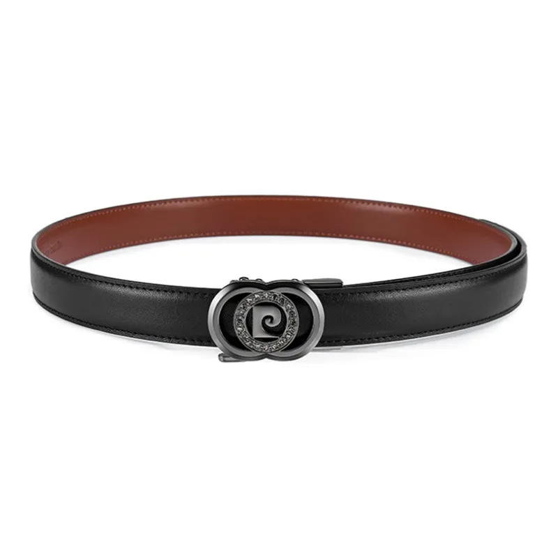 PIERRE CARDIN Top Grain Cow Leather Belts Women's Width 2.4cm-3