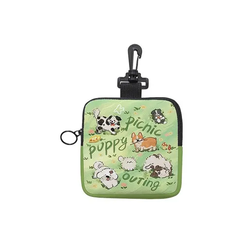 AOSONG Suede Tech Fabric Coin Purse Unisex Woof Woof Picnic Party
