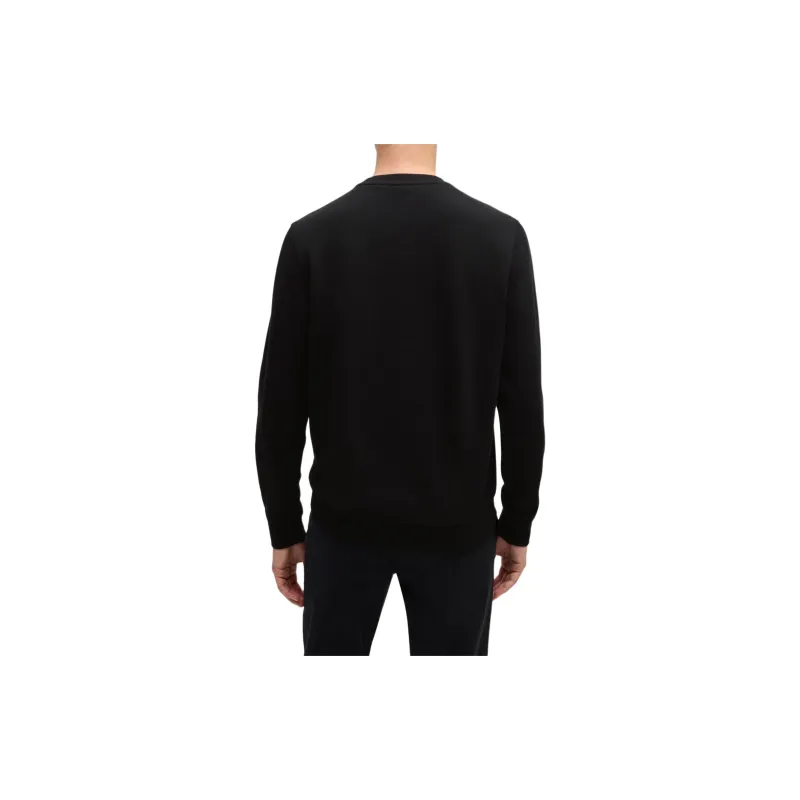 HUGO BOSS Cotton Terry Relaxed Fit Sweatshirt With Logo Patch Sweatshirt Men's Black-2