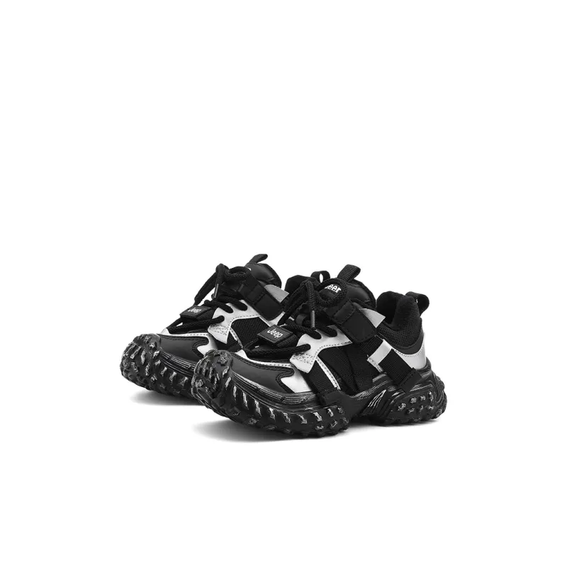 Jeep Slip Resistant Cushioning Wear Resistant Warm Kids Lifestyle Shoes Glacier Silver Black Kids'-2