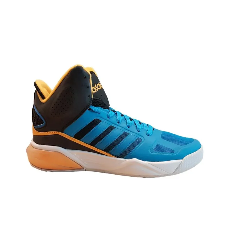Adidas Cloudfoam Anti-Slip Wear-Resistant Mid-Top Basketball Shoes Men's Blue-1