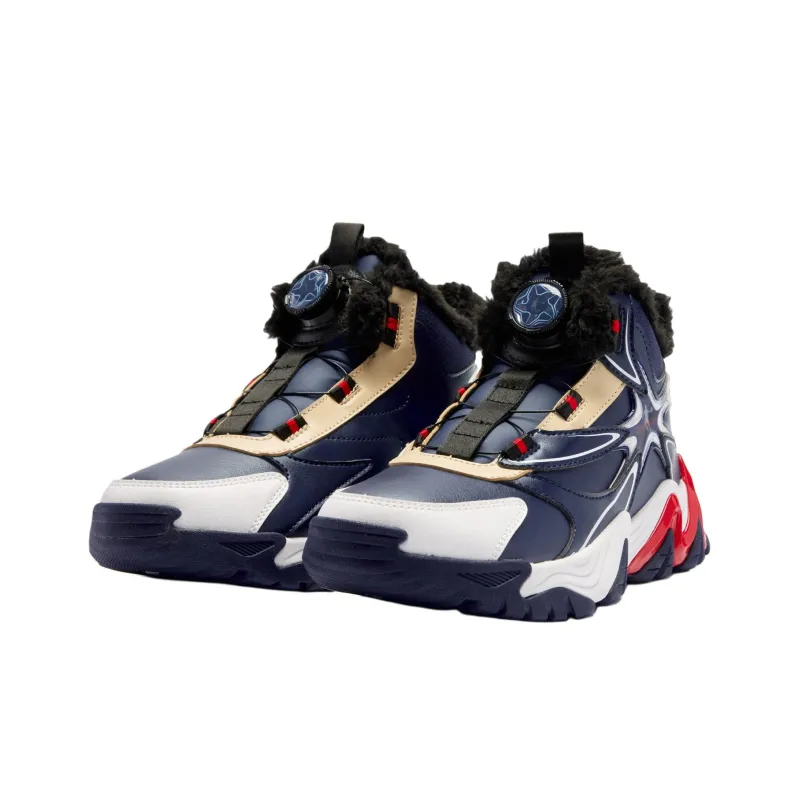 QIAODAN Crampons 3.0 Slip Resistant, Abrasion Resistant, Thermal High Top Kids Lifestyle Shoes Blue White Teenagers-2