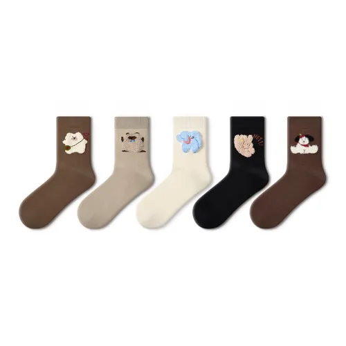 Primeet Mid Calf Socks Women's 5 Pack